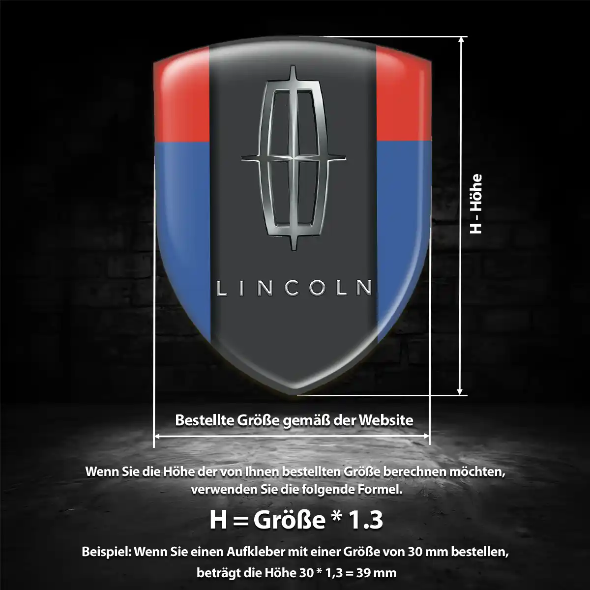 Lincoln Silikon Aufkleber Wappen Auto Stilvolles Design