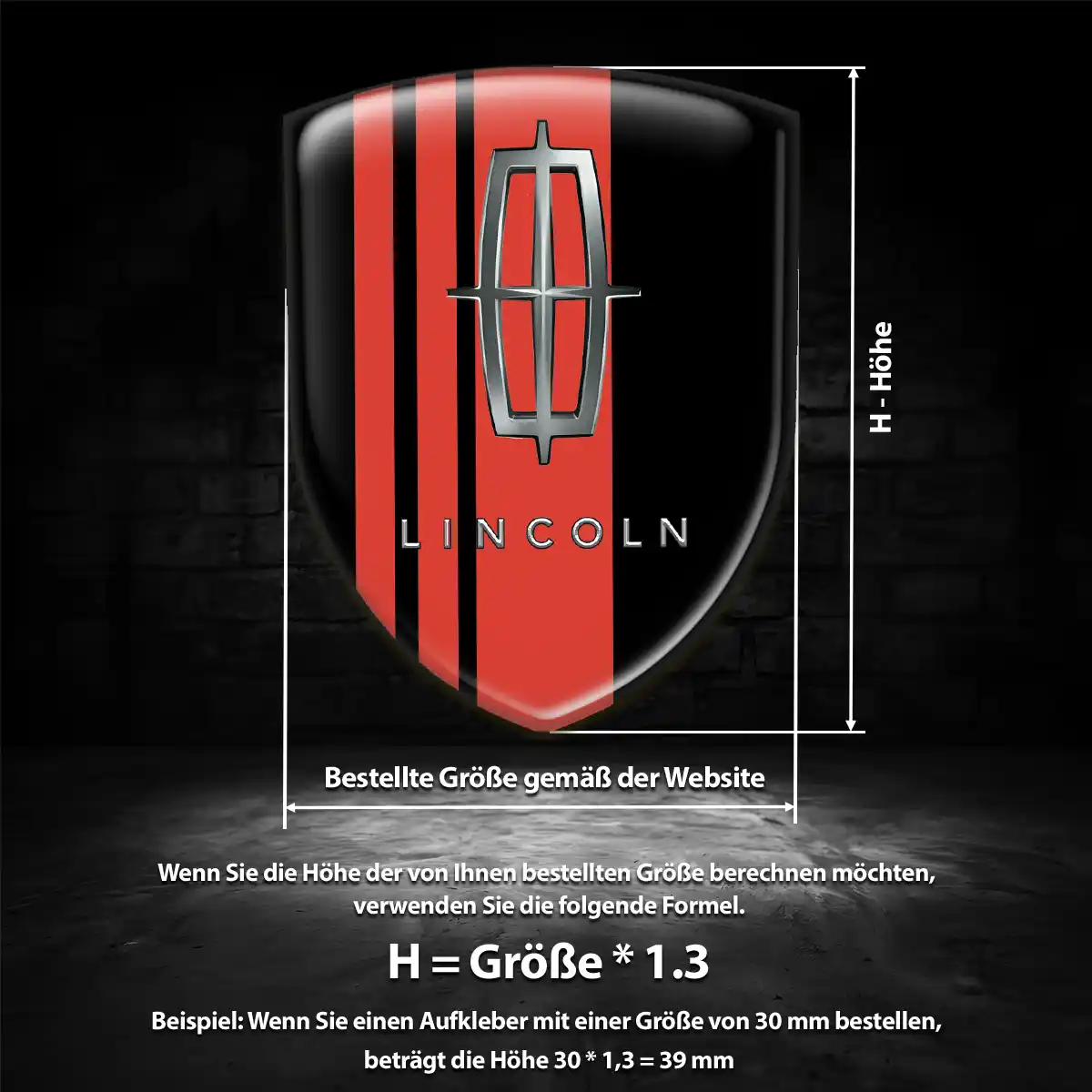 Lincoln Silikon Aufkleber Wappen Stilvolles Design
