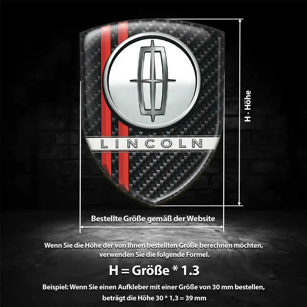 Lincoln Wappen Aufkleber Emblem Auto Stilvolles Design