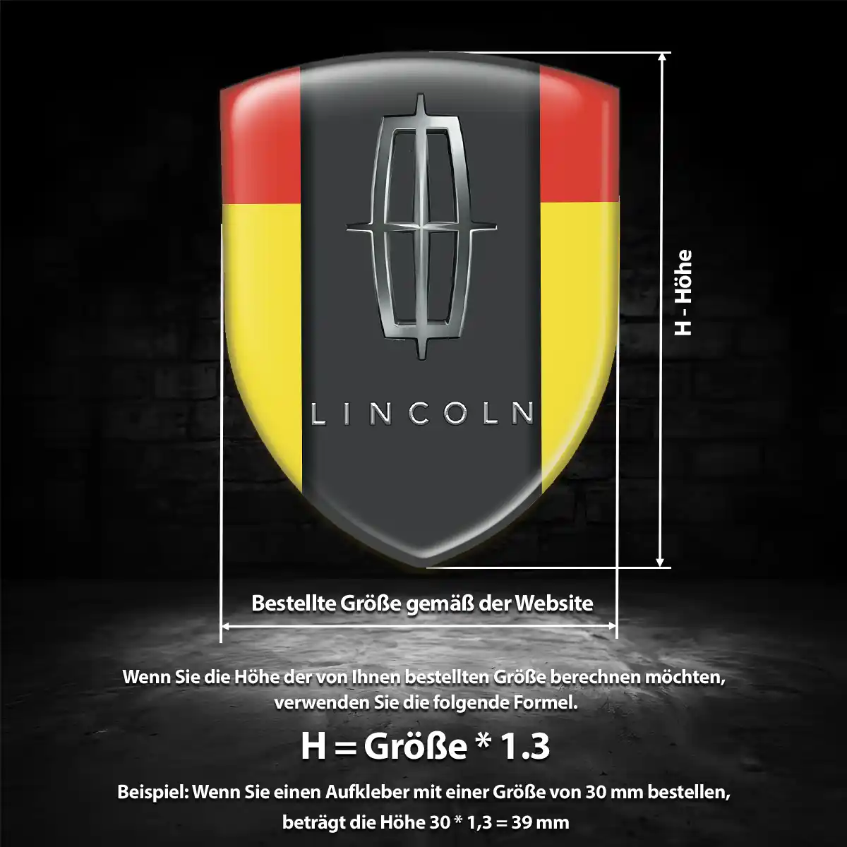 Lincoln Wappen Aufkleber Emblem Hohe Qualität