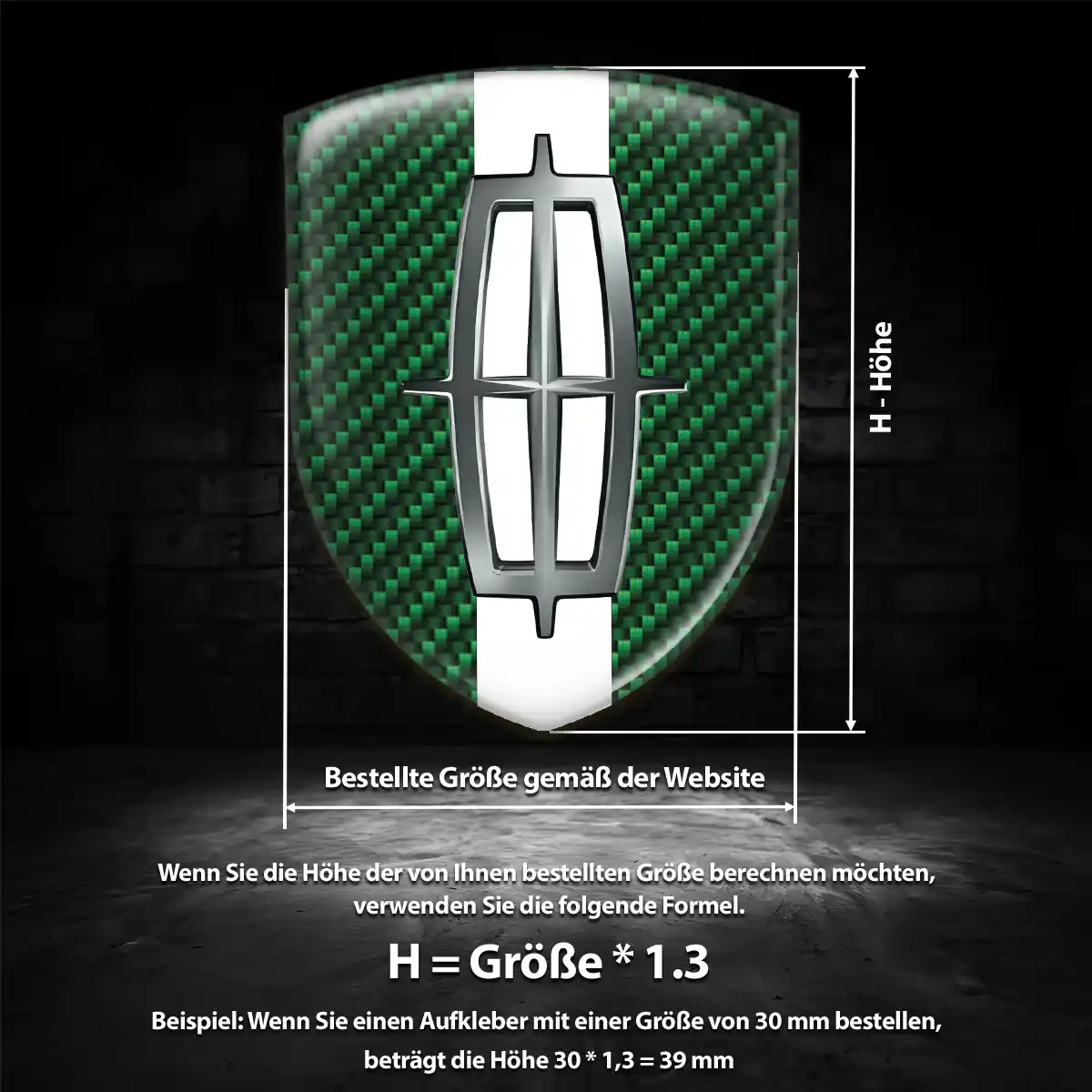 Lincoln Wappen Emblem Aufkleber Premium-Edition