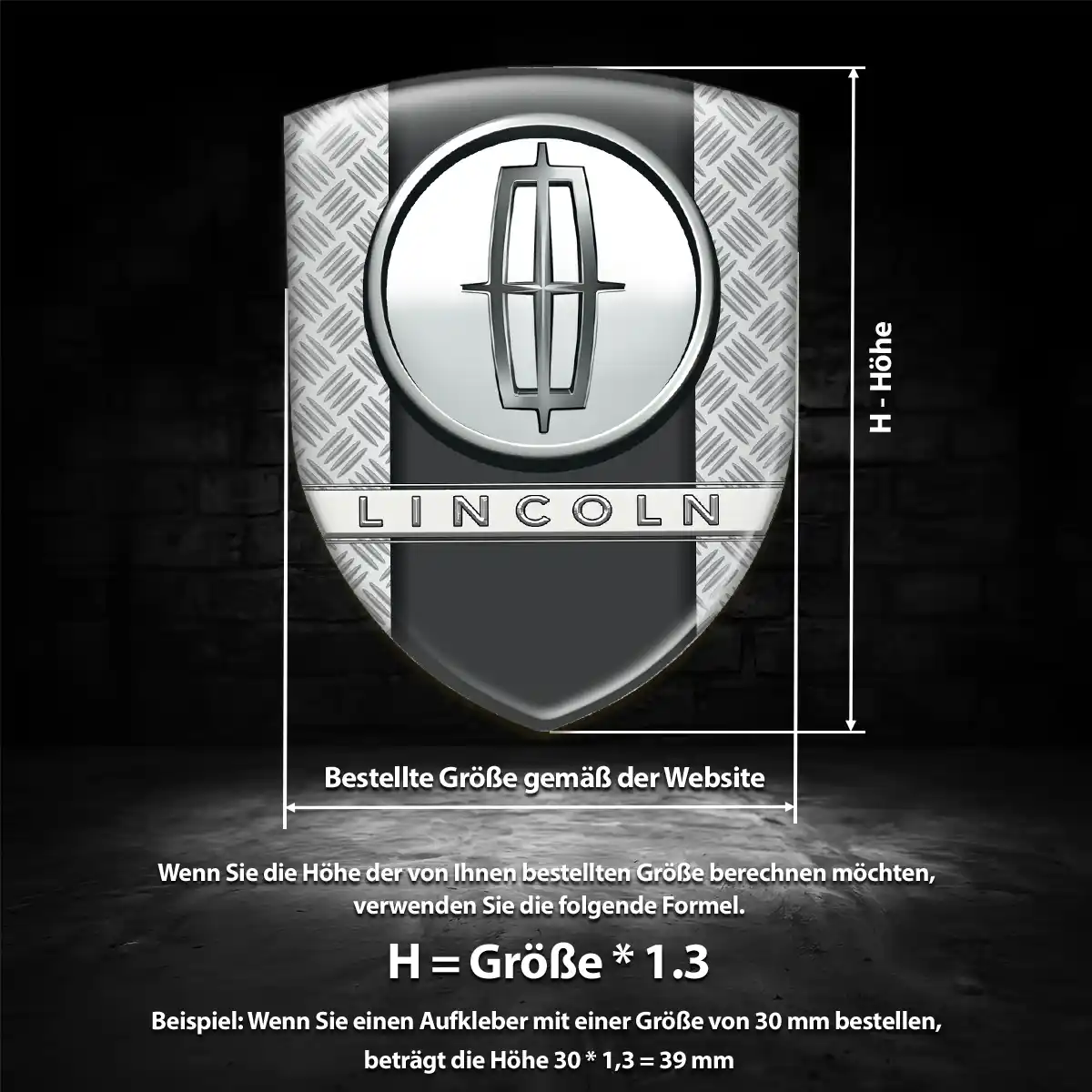 Lincoln Wappen Emblem Aufkleber Stilvolles Design