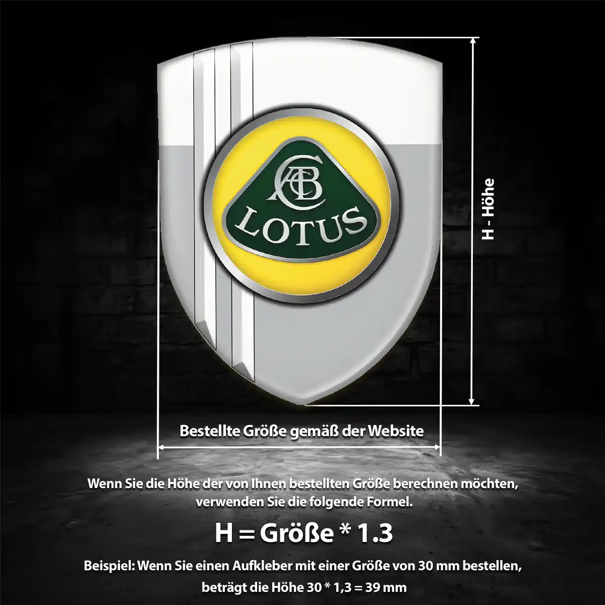 Lotus 3D Gel Aufkleber Auto Hochwertiges Harz