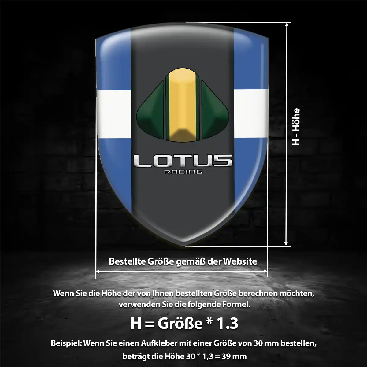 Lotus 3D Gel Aufkleber Auto Hohe Qualität