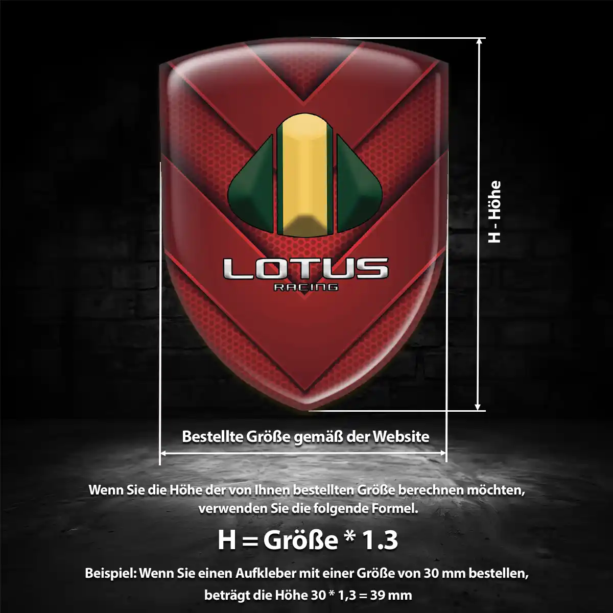 Lotus 3D Gel Aufkleber Emblem Hochwertiges Harz