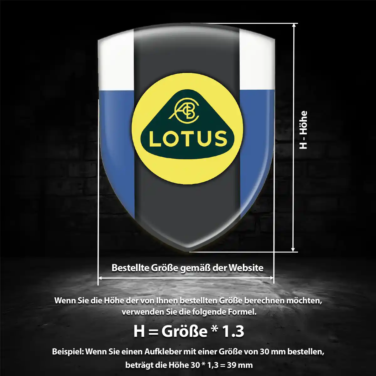 Lotus 3D Gel Aufkleber Embleme Hochwertiges Harz