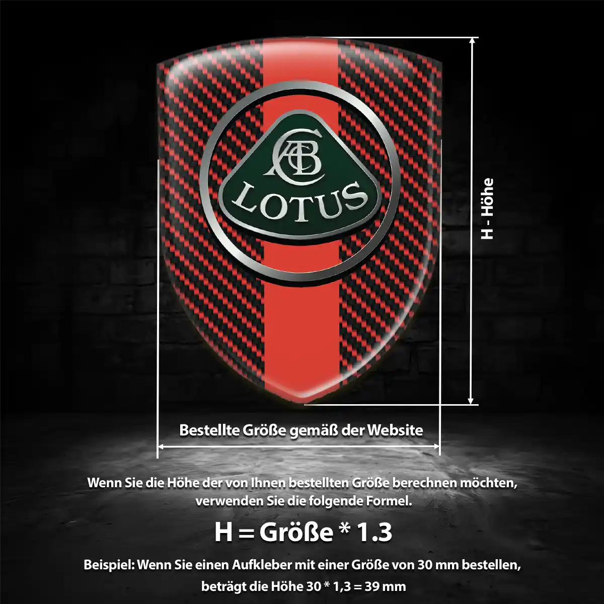Lotus 3D Gel Aufkleber Silikon Auto Hochwertiges Harz