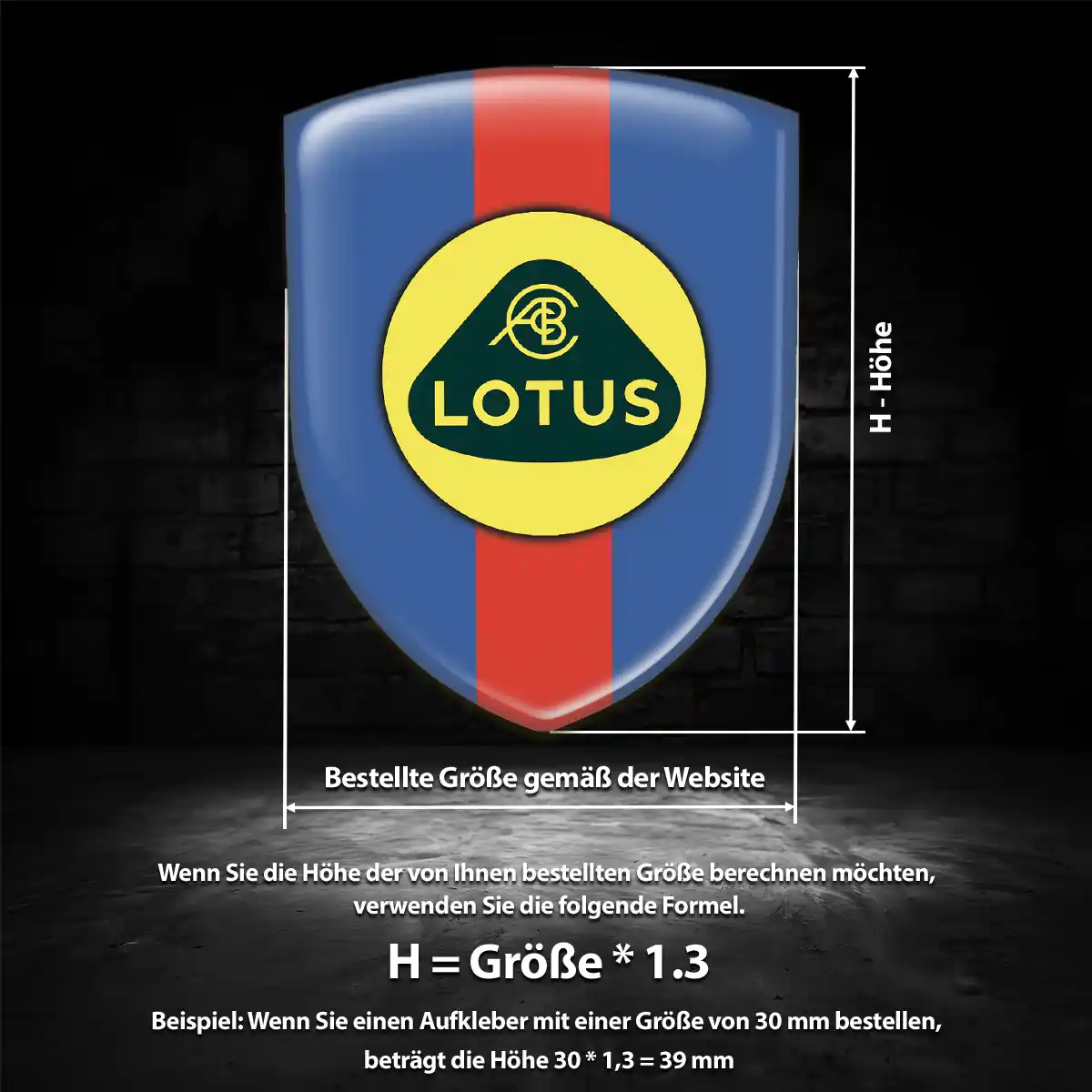 Lotus 3D Gel Aufkleber Silikon Tuningfahrzeug