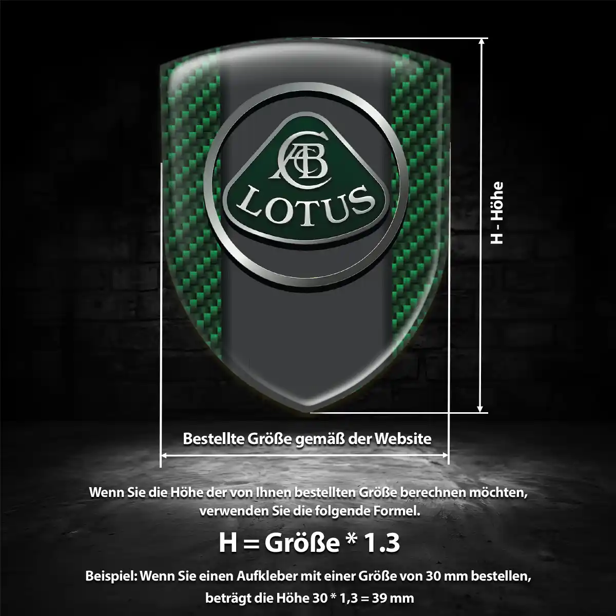 Lotus 3D Gel Aufkleber Tuningfahrzeug