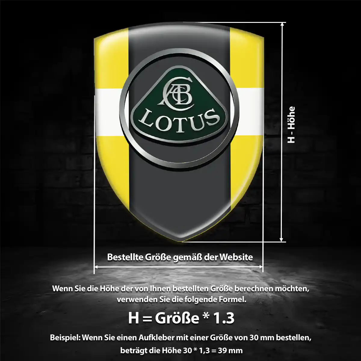 Lotus 3D Gel Aufkleber Wappen Ausdrucksstarkes Design