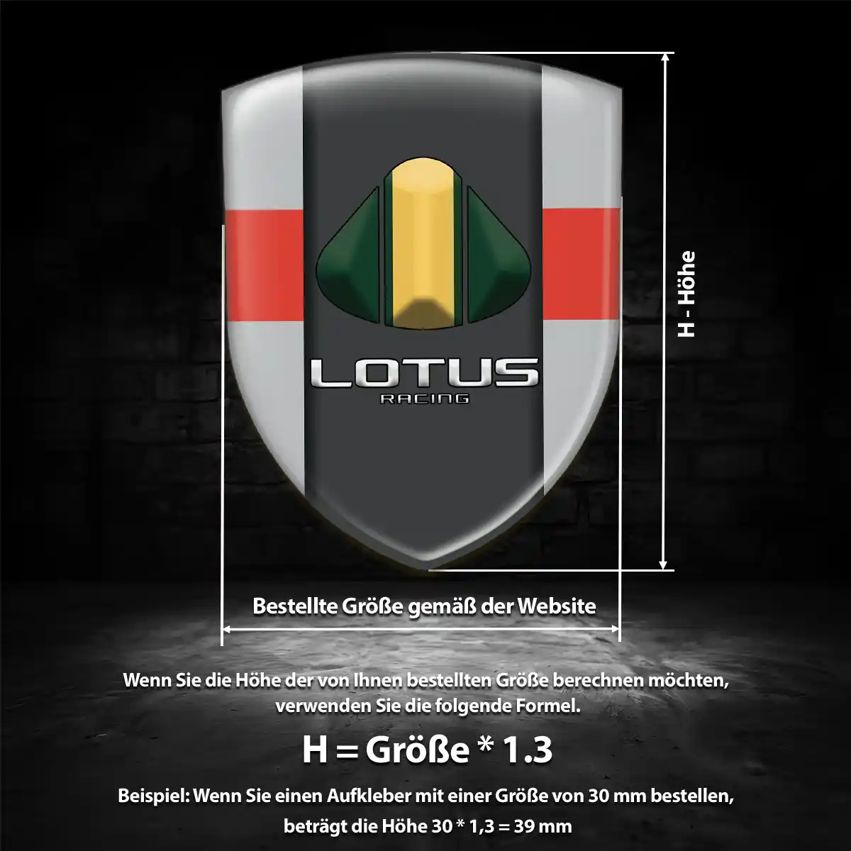 Lotus 3D Gel Aufkleber Wappen Auto Interieurdesign