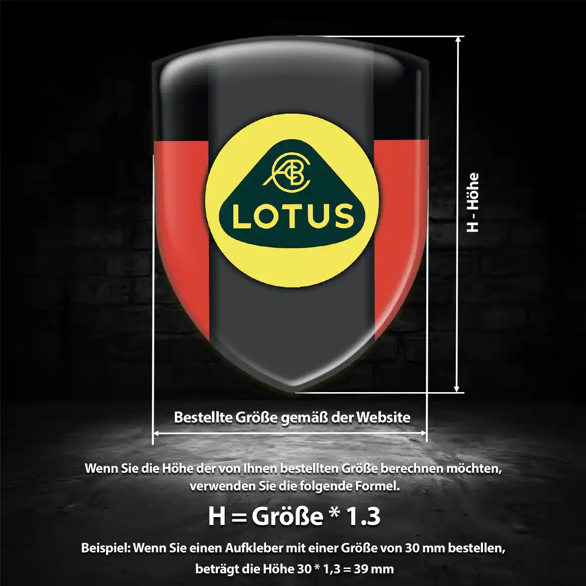 Lotus 3D Gel Aufkleber Wappen Auto Premium-Edition