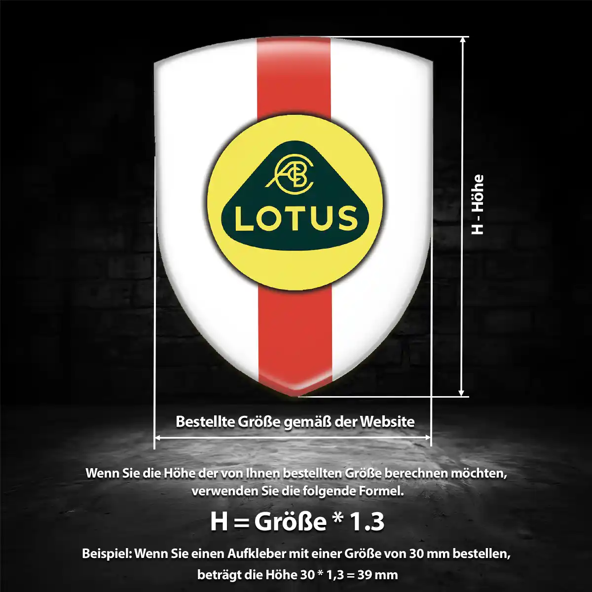 Lotus 3D Gel Aufkleber Wappen Edles Design