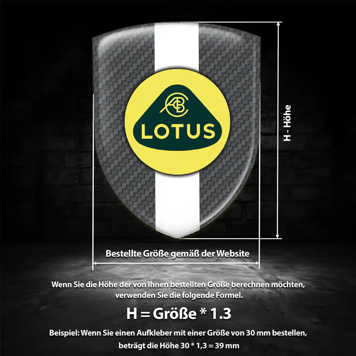 Lotus 3D Gel Aufkleber Wappen Elegantes Design