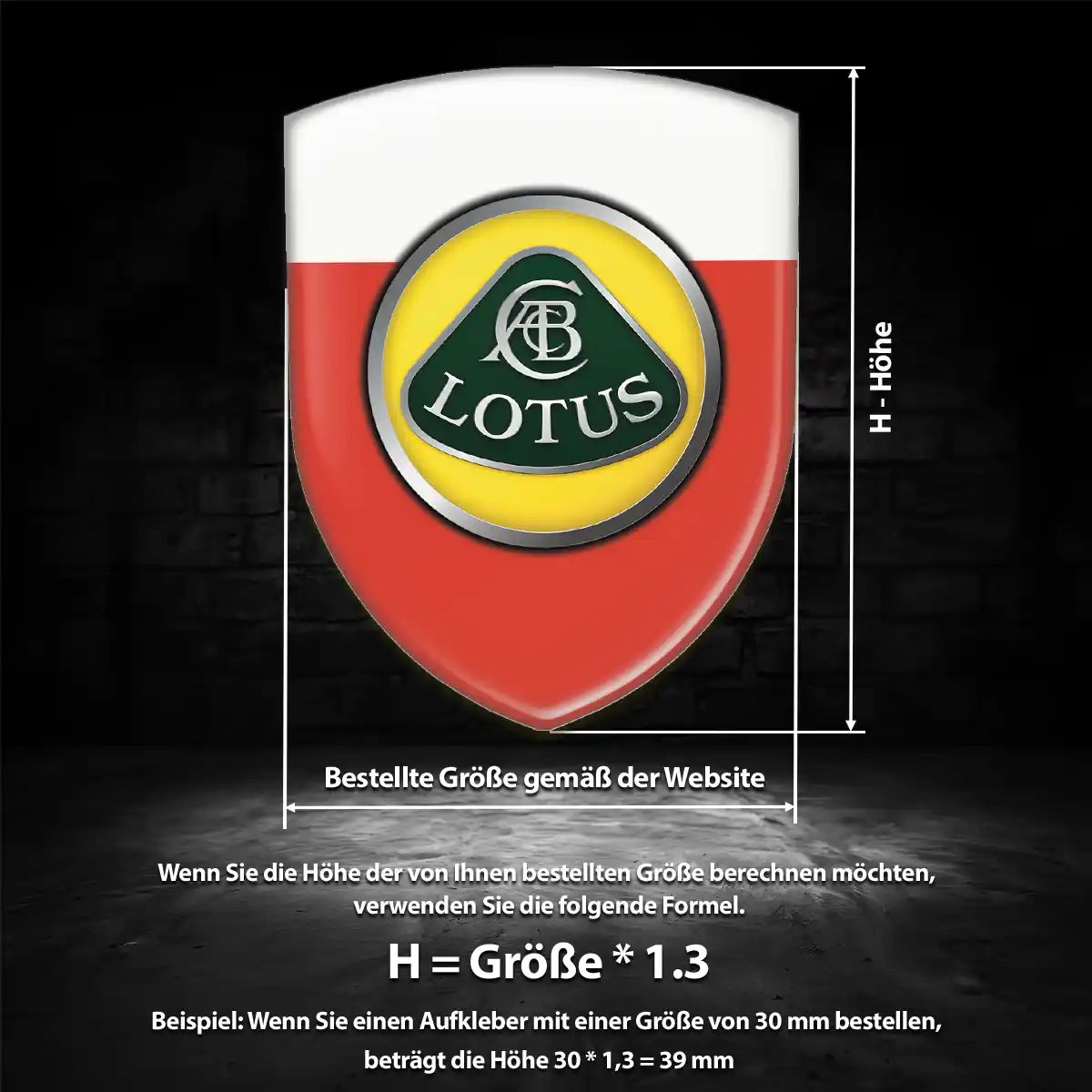 Lotus 3D Gel Aufkleber Wappen Erstklassige Qualität