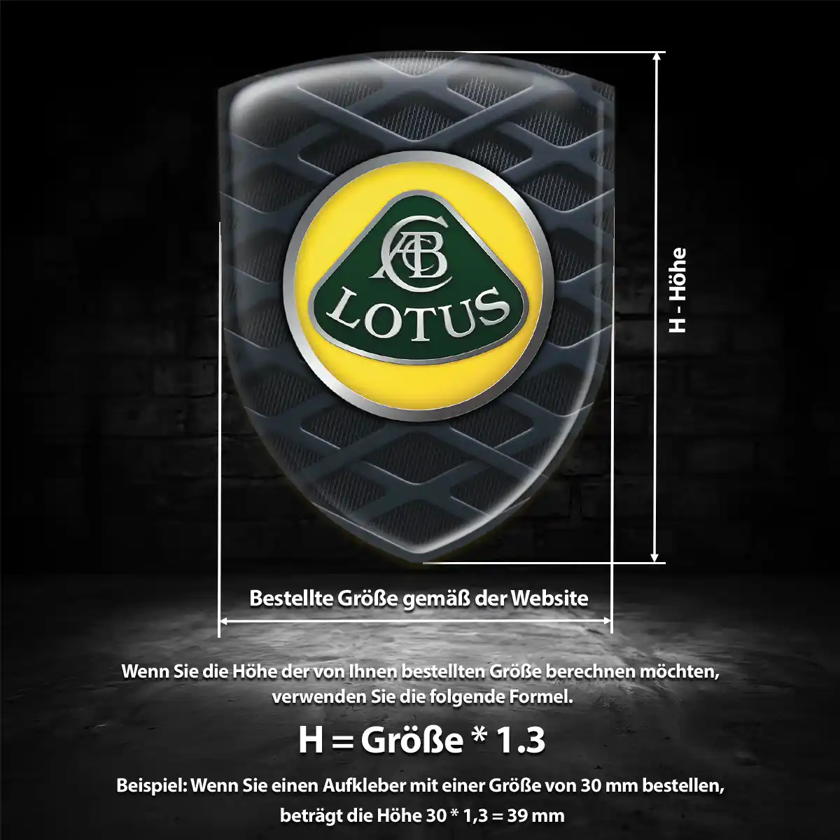 Lotus 3D Gel Aufkleber Wappen Hochwertiges Harz