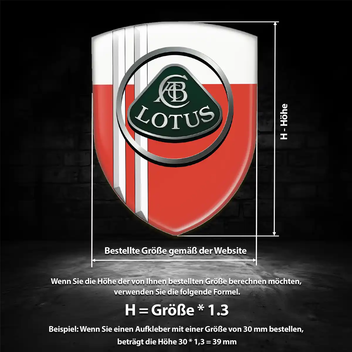 Lotus 3D Gel Aufkleber Wappen Interieurdesign