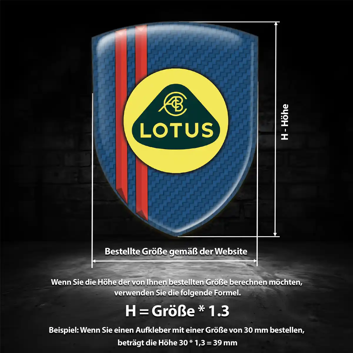 Lotus 3D Gel Aufkleber Wappen Limitierte Auflage