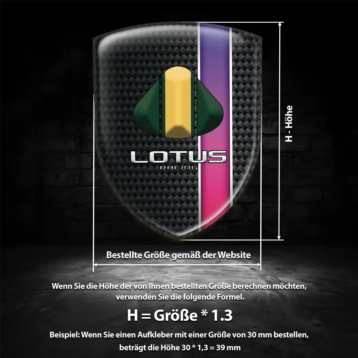 Lotus 3D Gel Aufkleber Wappen Luxus-Edition