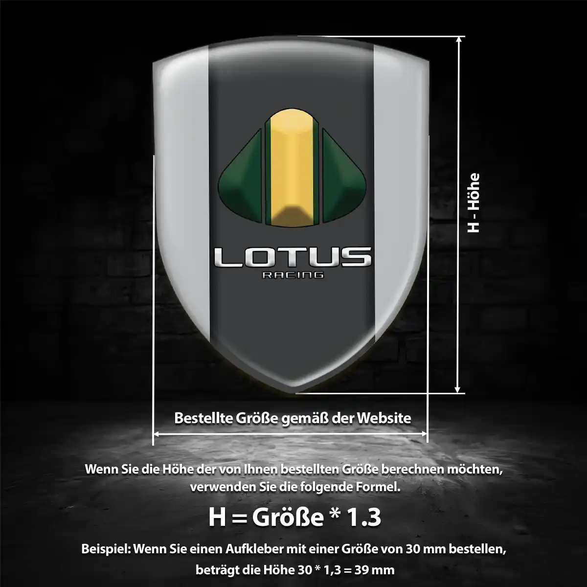 Lotus 3D Gel Aufkleber Wappen Markenedition