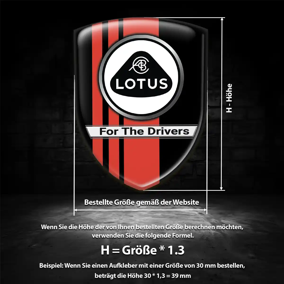 Lotus 3D Gel Aufkleber Wappen Modernes Design