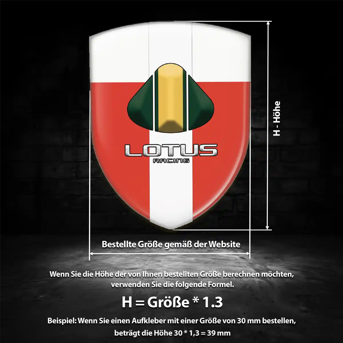 Lotus 3D Gel Aufkleber Wappen Premium-Edition