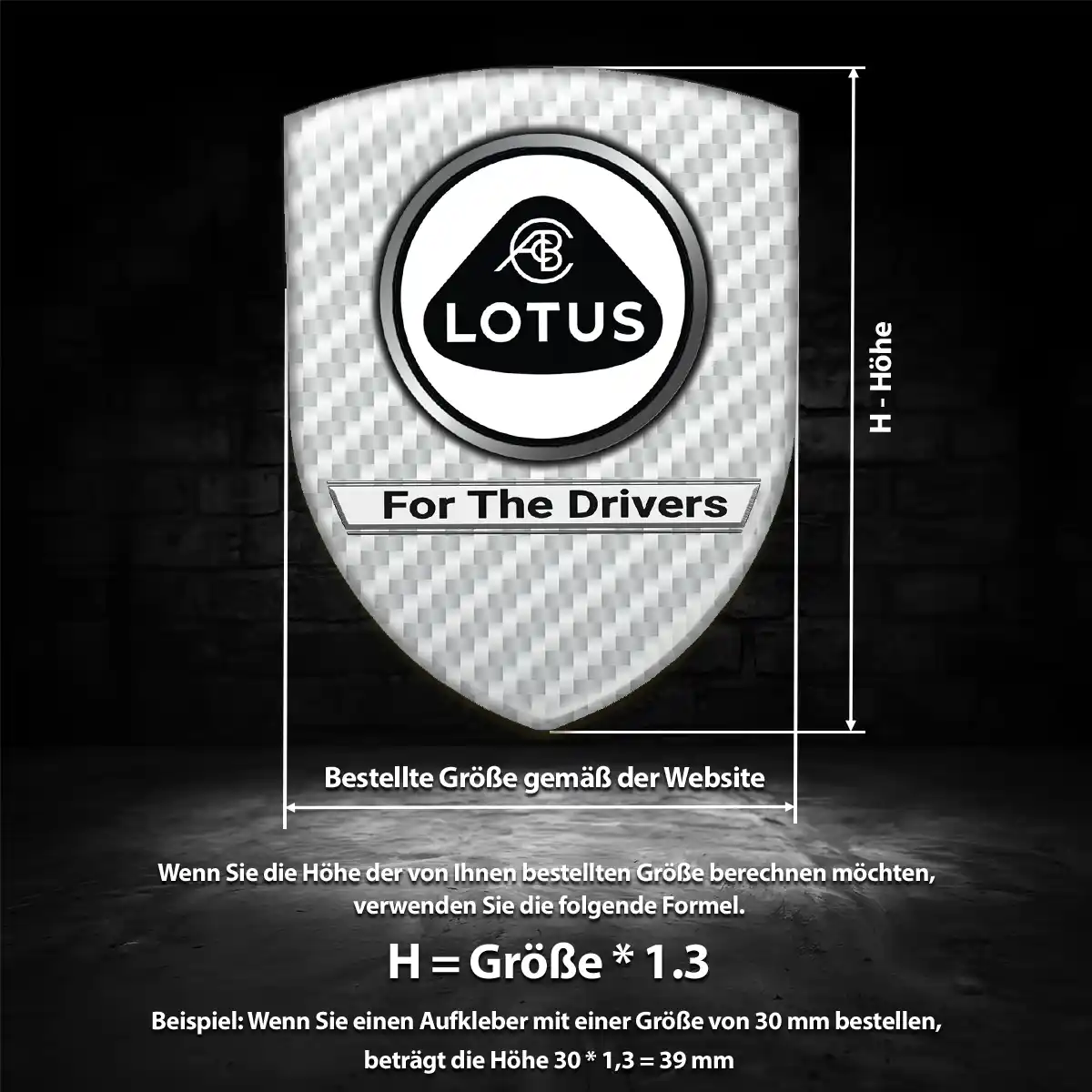 Lotus 3D Gel Aufkleber Wappen Stilvolles Design
