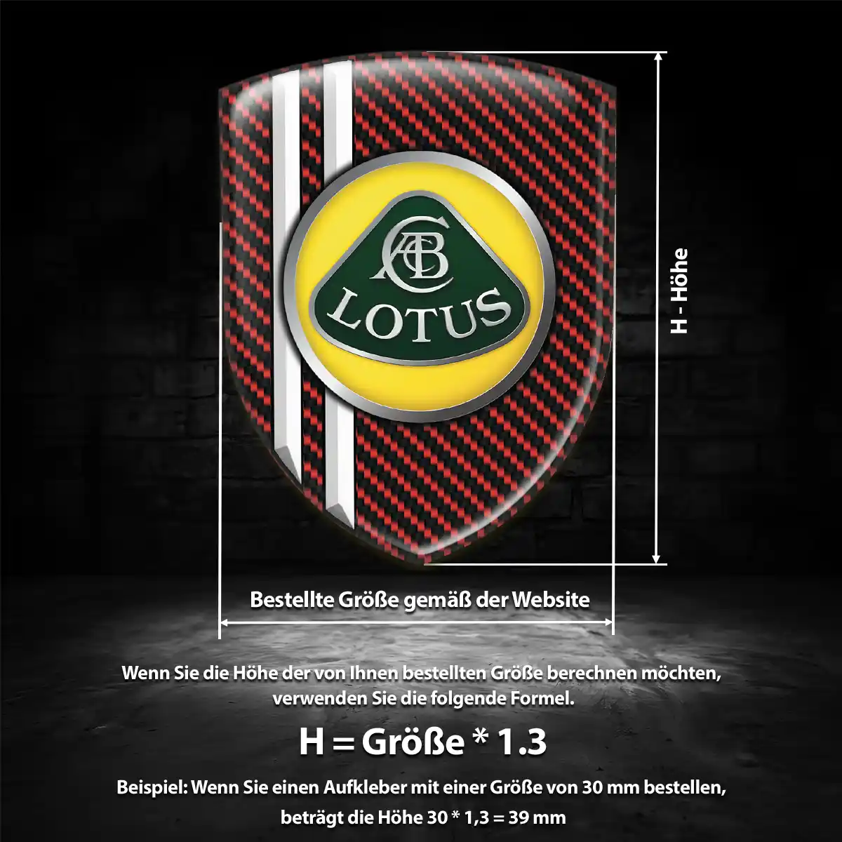 Lotus Aufkleber 3D Gel Emblem Edles Design