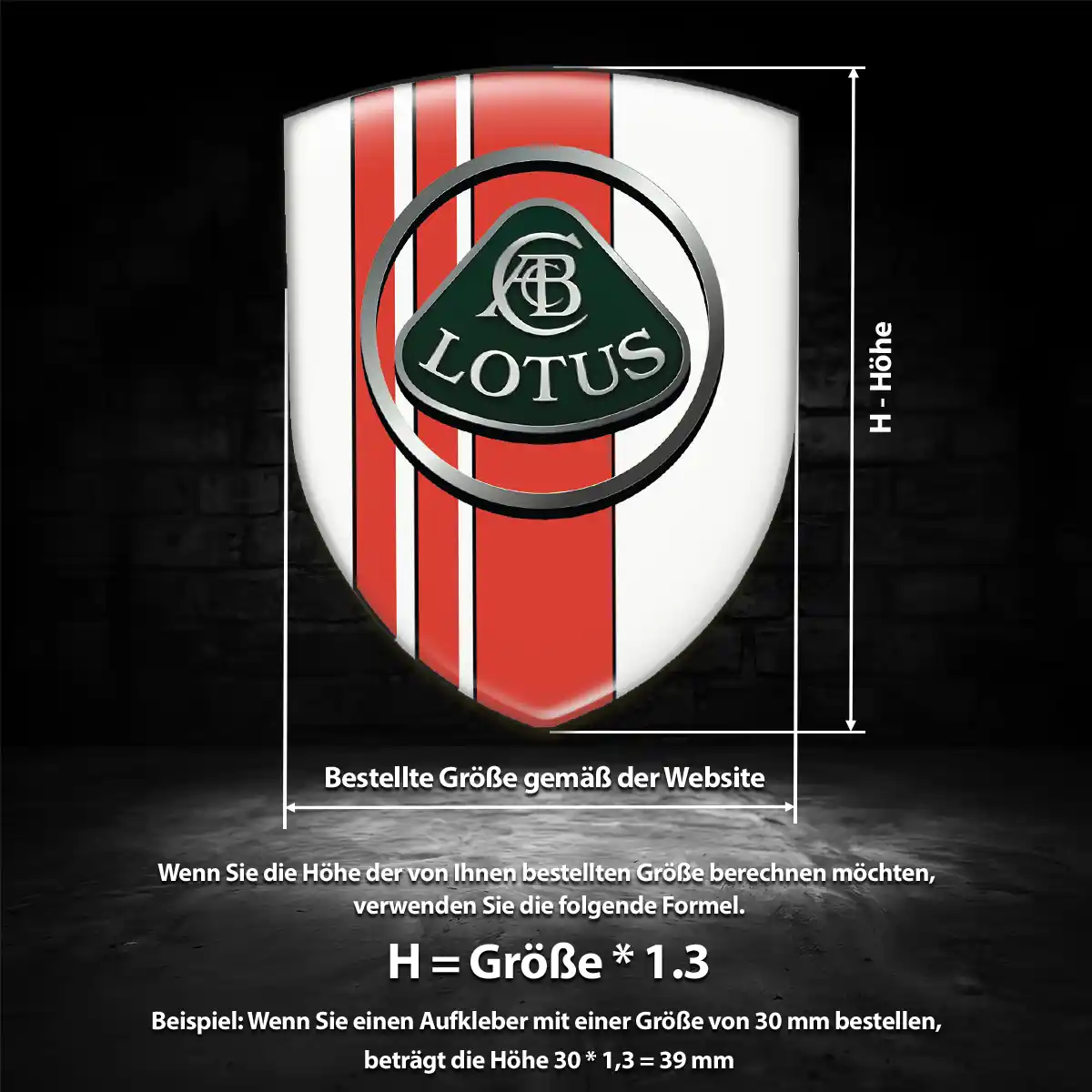 Lotus Aufkleber 3D Gel Emblem Hochwertiges Harz