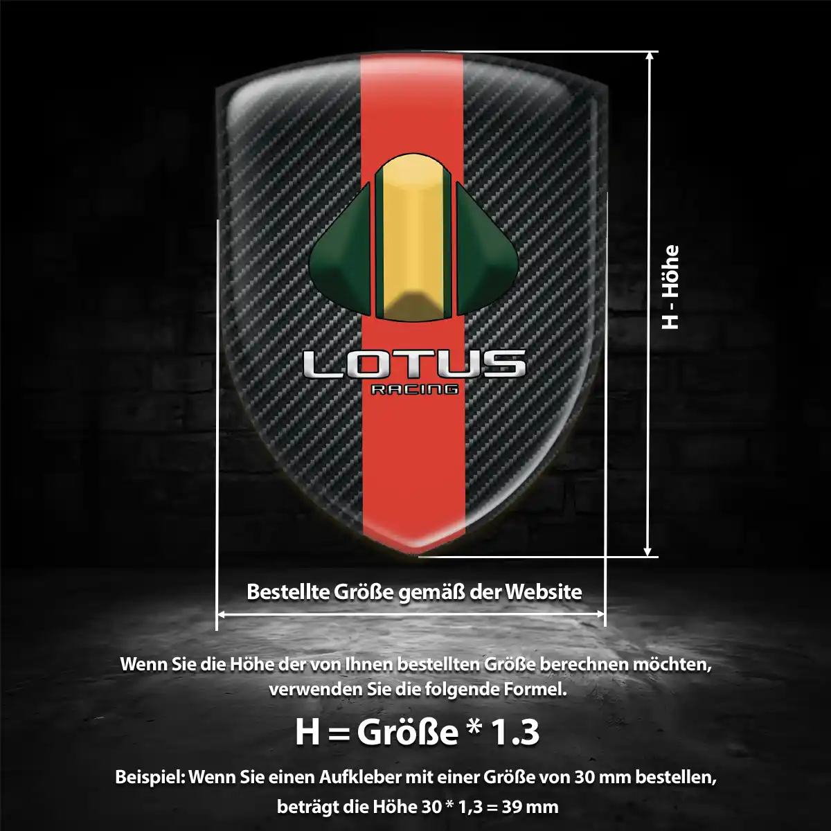 Lotus Aufkleber 3D Gel Silikon Auto Tuningfahrzeug