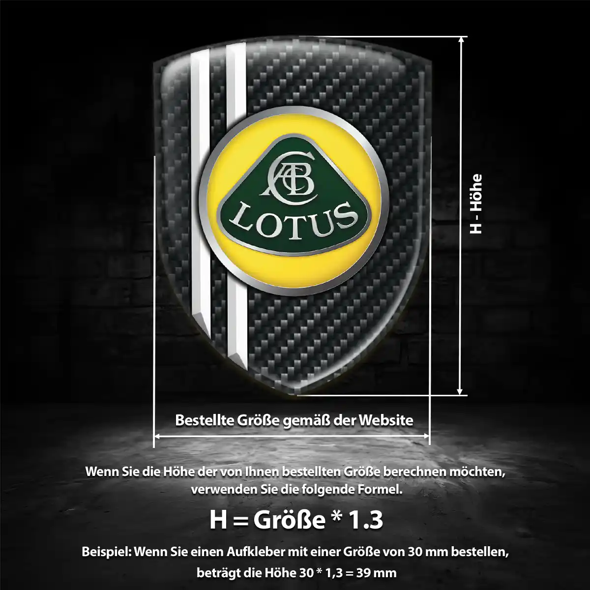 Lotus Aufkleber 3D Gel Wappen Auto Elegantes Design