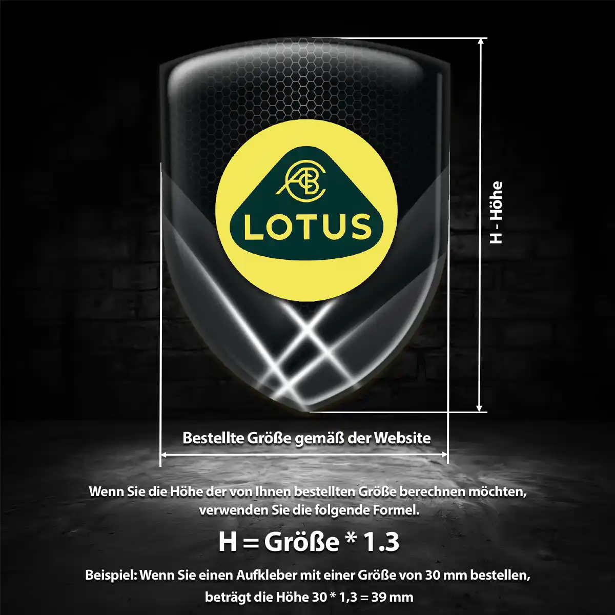 Lotus Aufkleber 3D Gel Wappen Auto Interieurdesign