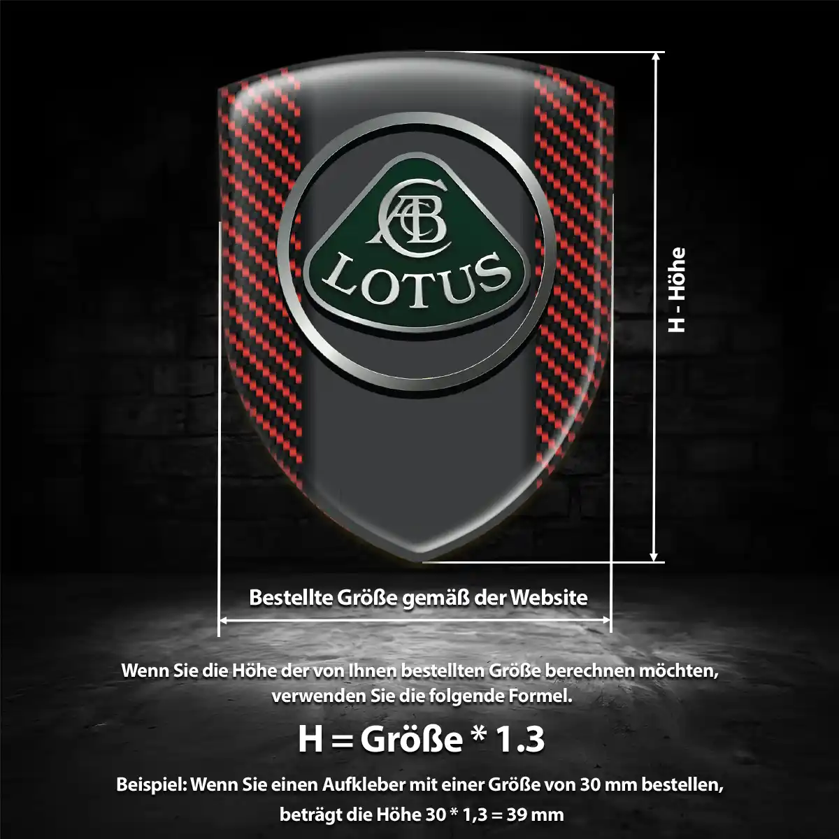 Lotus Aufkleber 3D Gel Wappen Auto Premium-Edition