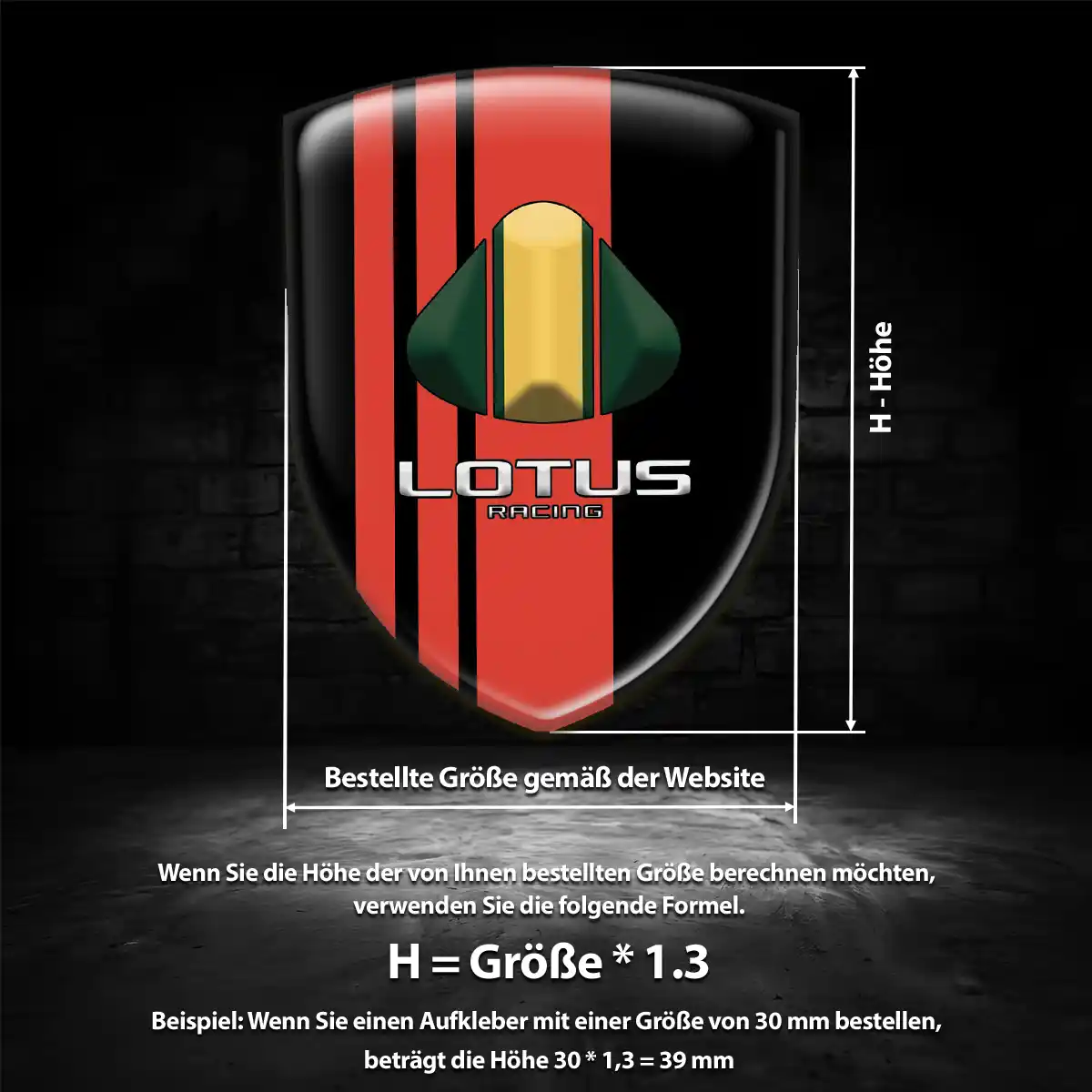 Lotus Aufkleber 3D Gel Wappen Auto Premiumqualität