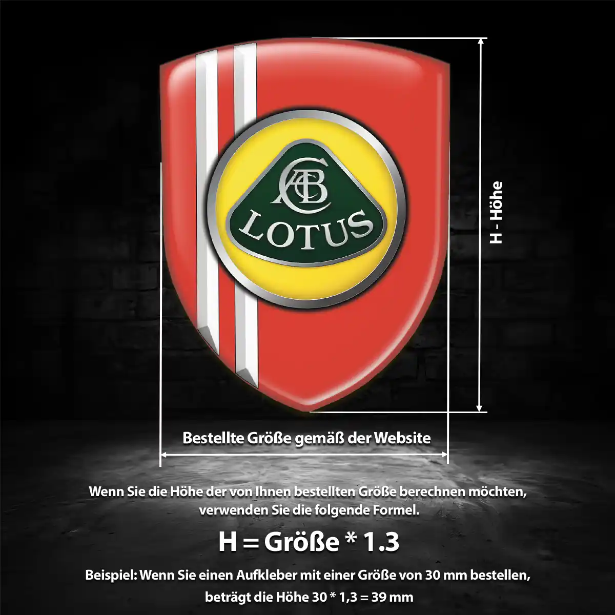 Lotus Aufkleber 3D Gel Wappen Erstklassige Qualität