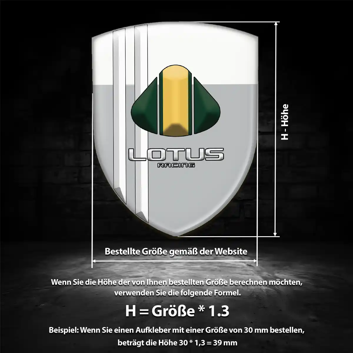 Lotus Aufkleber 3D Gel Wappen Hochwertiges Harz