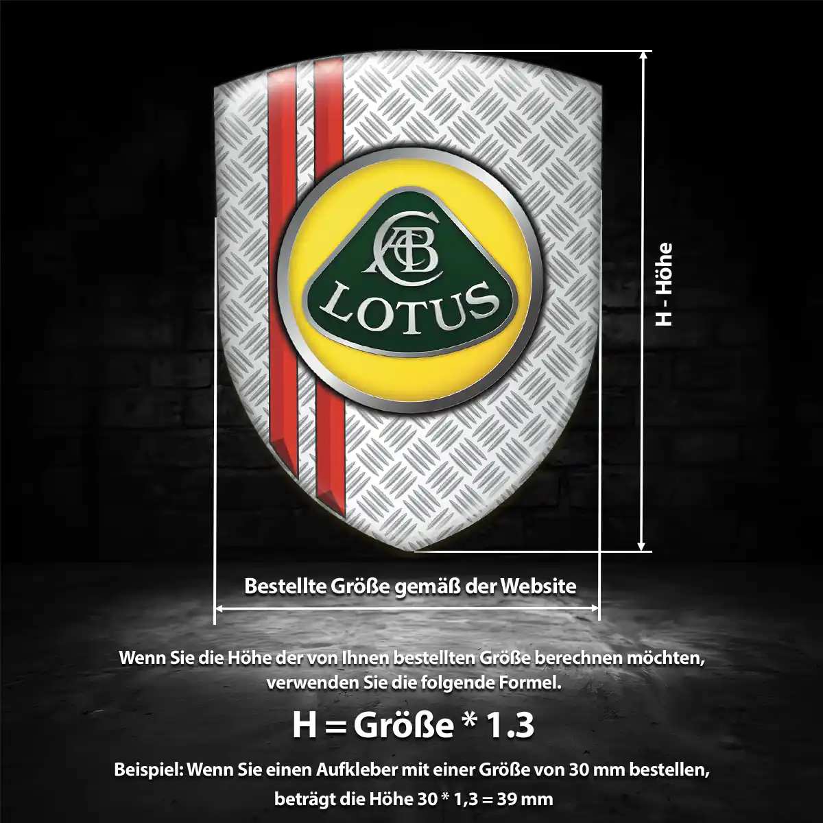 Lotus Aufkleber 3D Gel Wappen Interieurdesign