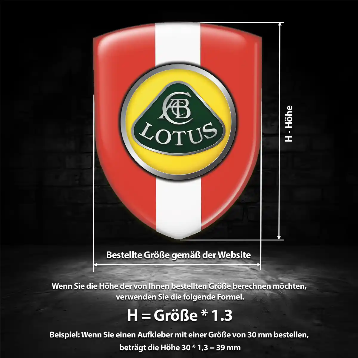 Lotus Aufkleber 3D Gel Wappen Limitierte Auflage