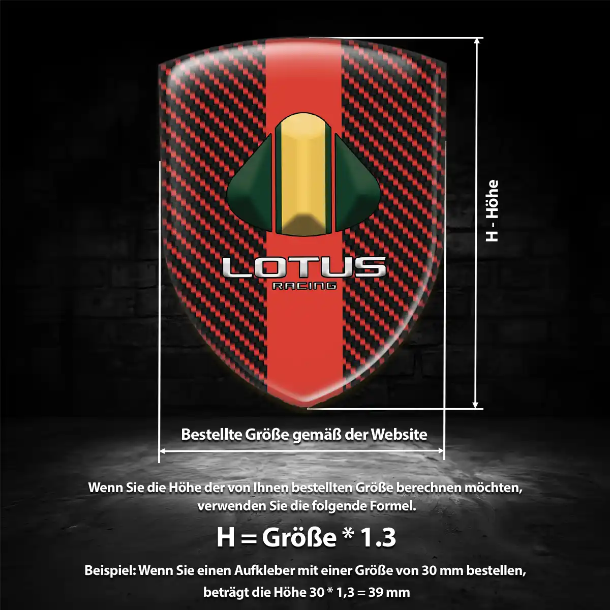 Lotus Aufkleber 3D Gel Wappen Luxus-Edition
