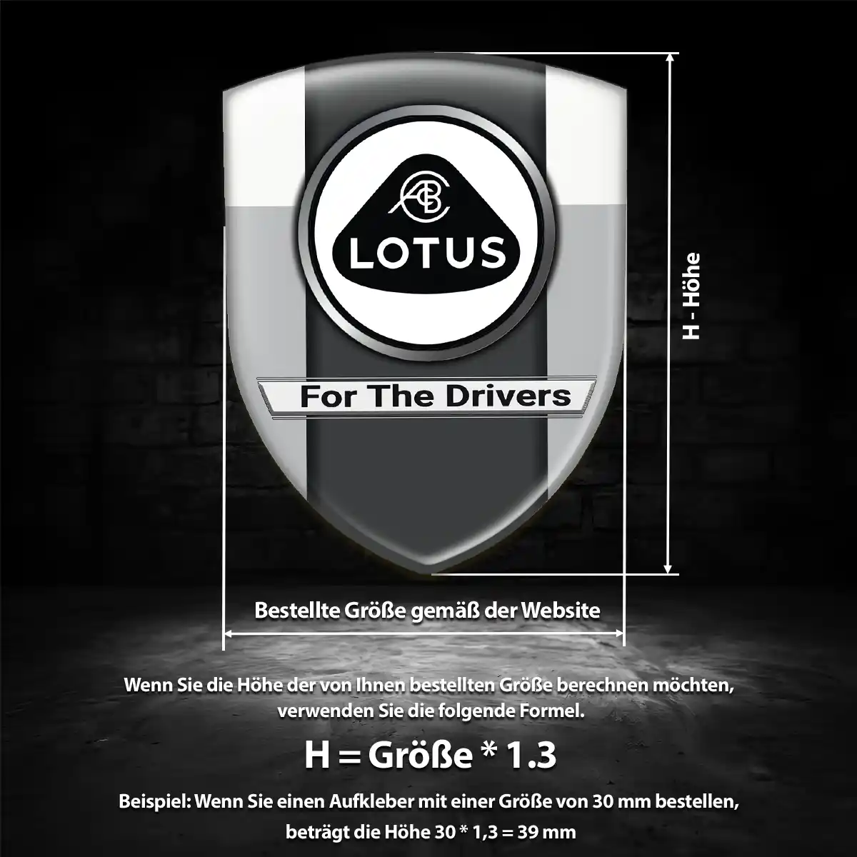 Lotus Aufkleber 3D Gel Wappen Markenedition