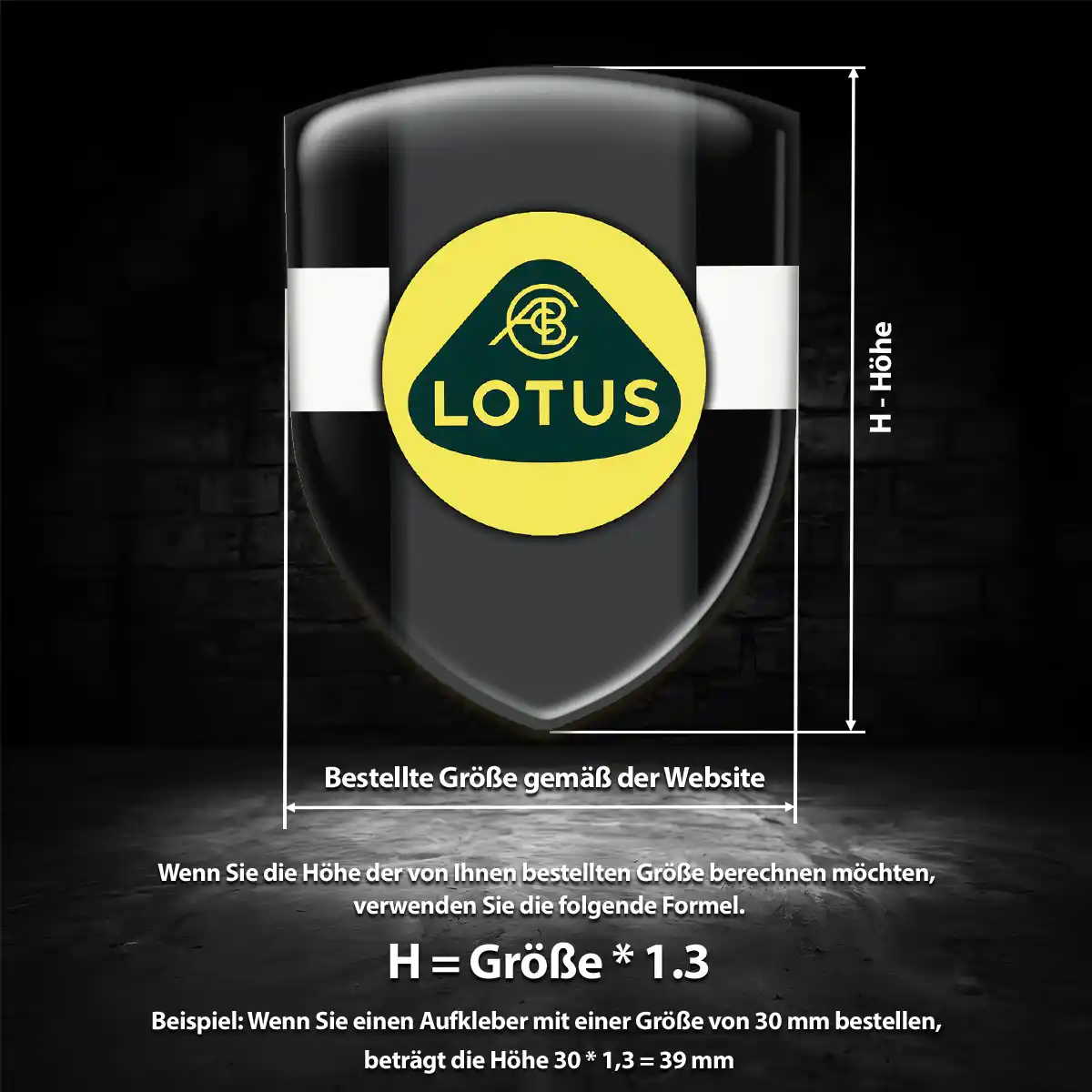 Lotus Aufkleber 3D Gel Wappen Premium-Edition