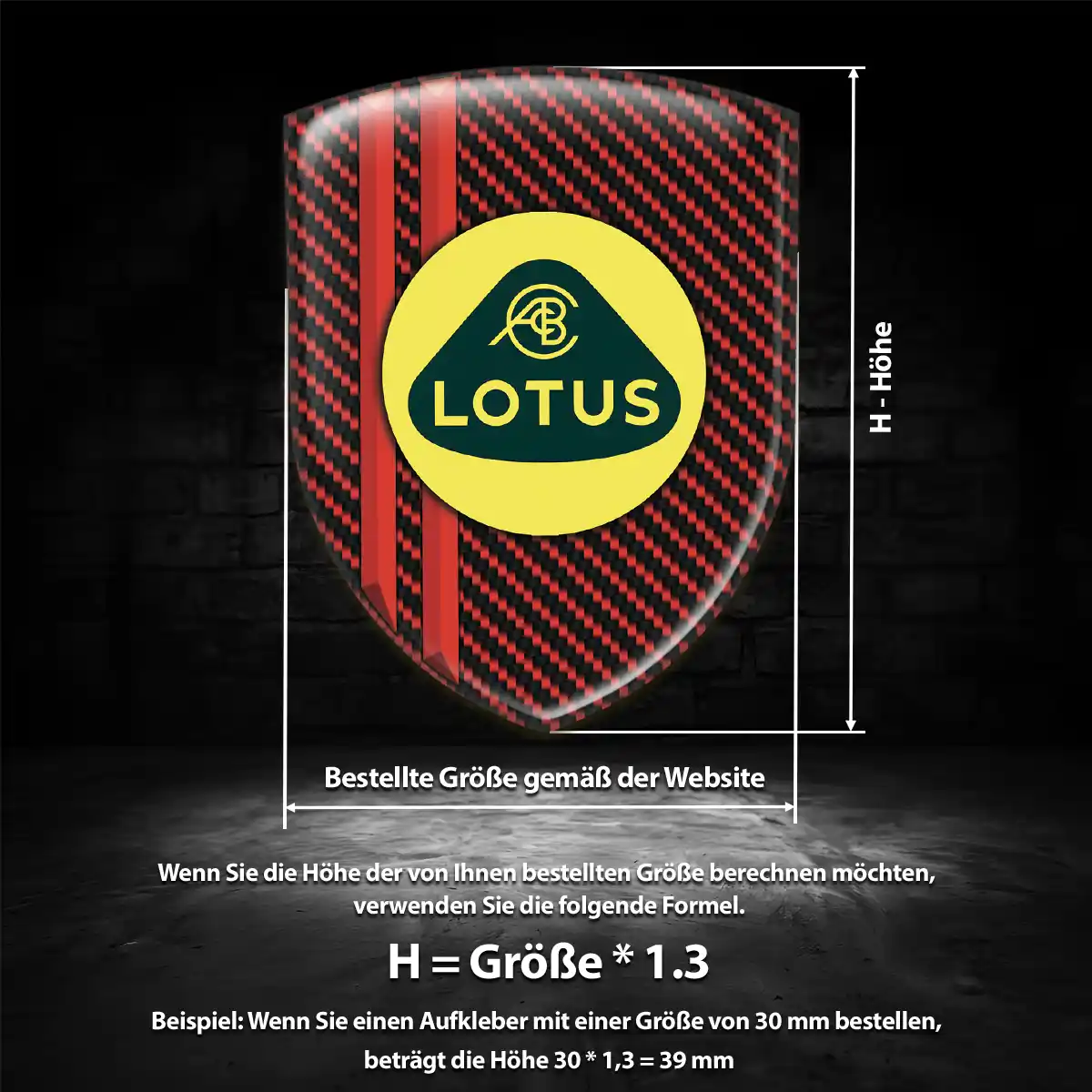 Lotus Aufkleber 3D Gel Wappen Premiumqualität