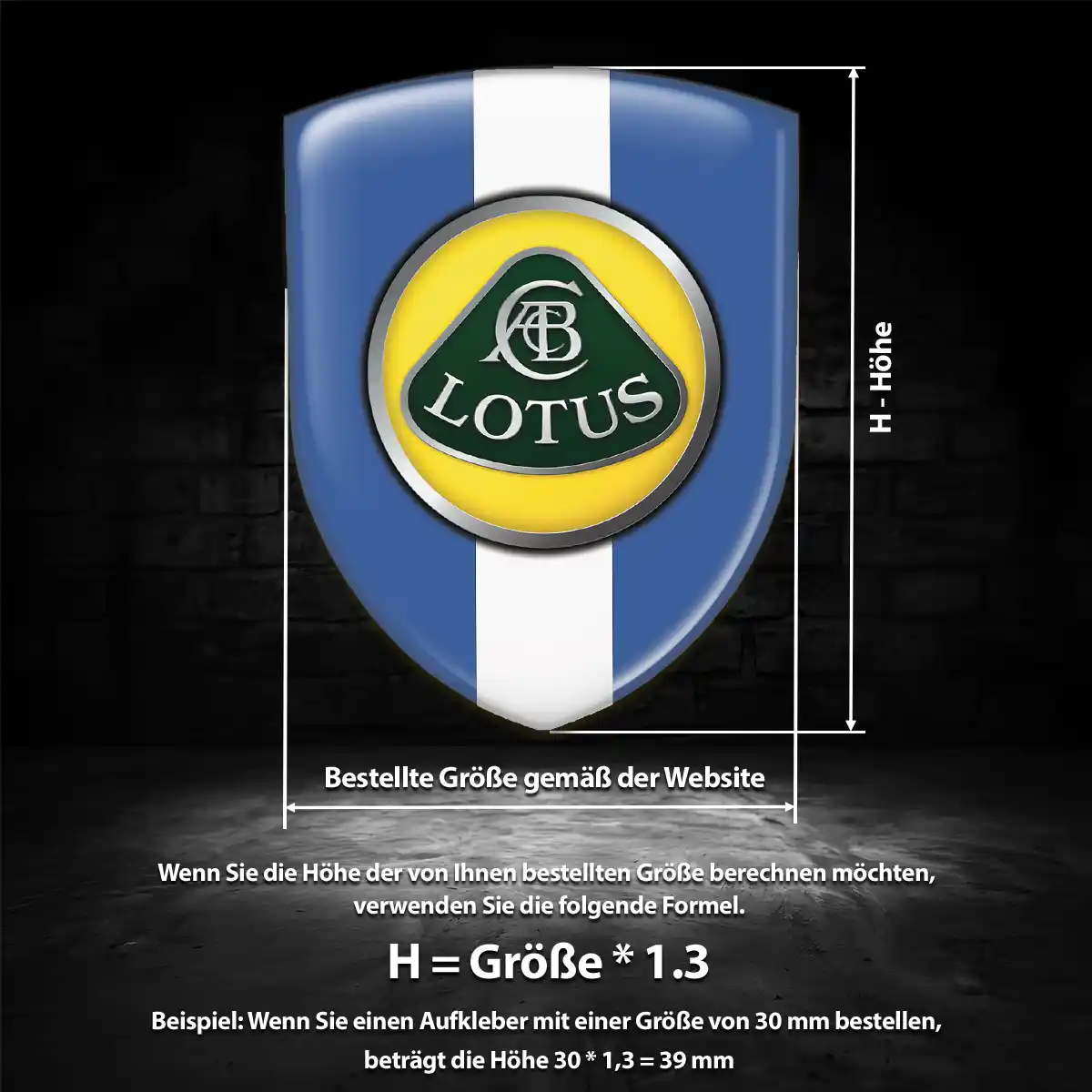 Lotus Aufkleber Emblem Interieurdesign