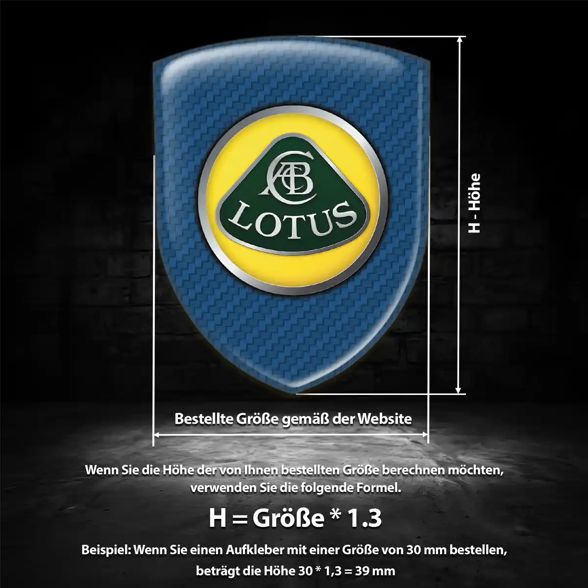 Lotus Aufkleber Emblem Premiumqualität
