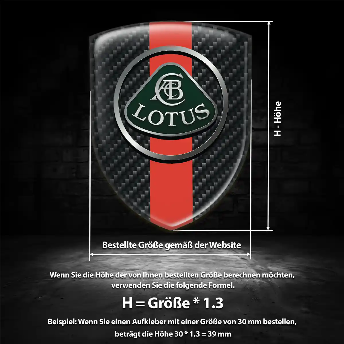Lotus Aufkleber Emblem Tuningfahrzeug