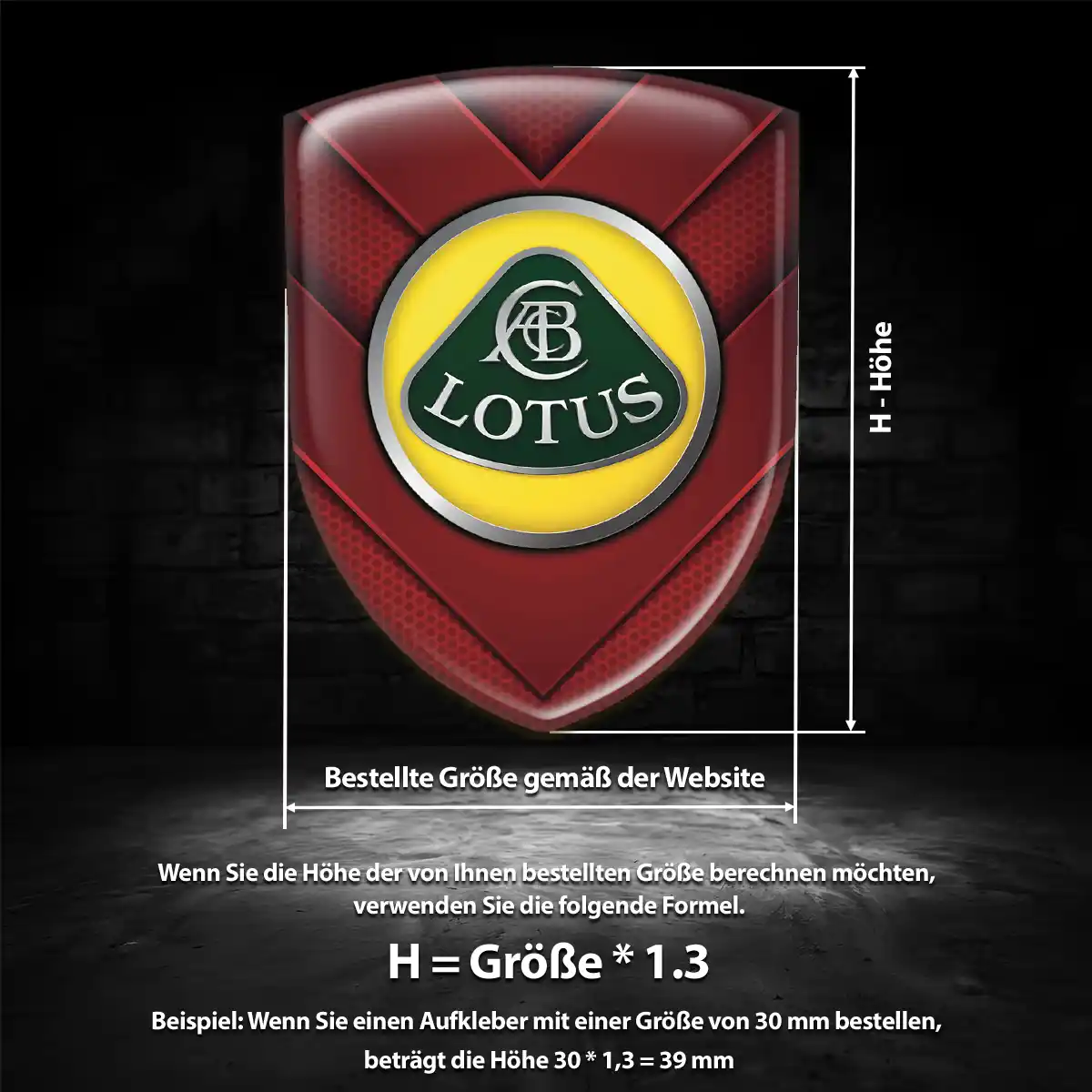 Lotus Aufkleber Emblem Wappen Auto Hochwertiges Harz