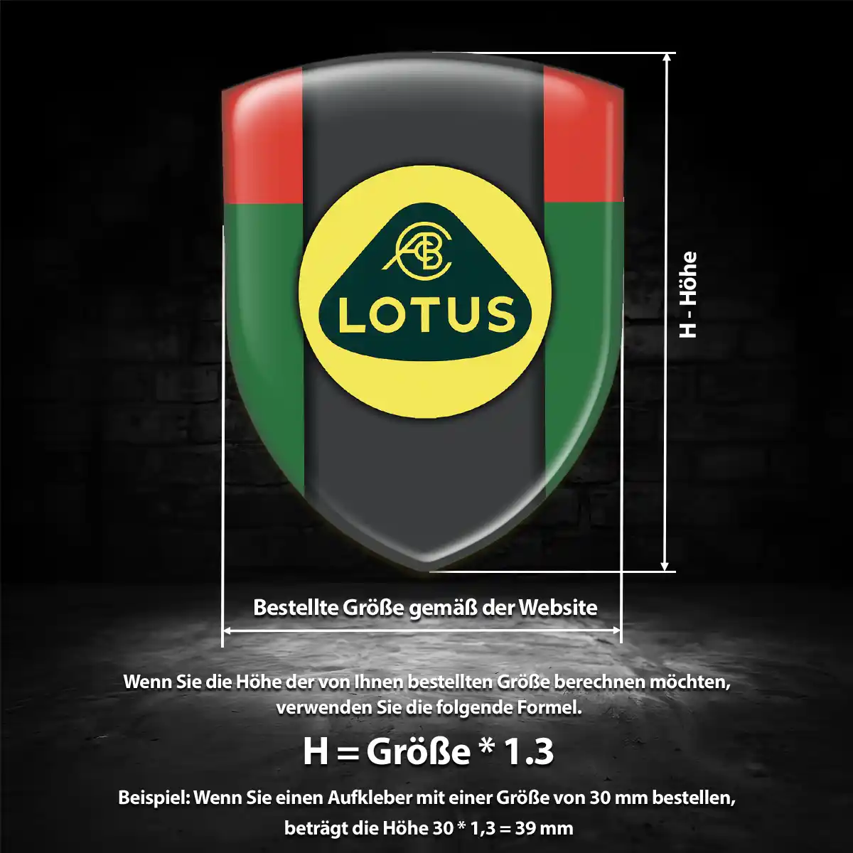 Lotus Aufkleber Emblem Wappen Auto Premium-Edition