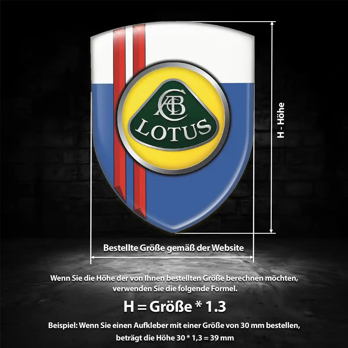 Lotus Aufkleber Emblem Wappen Erstklassige Qualität