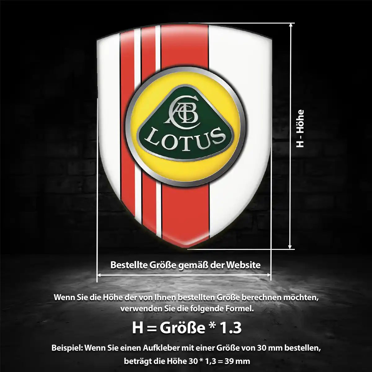 Lotus Aufkleber Emblem Wappen Exterieurdesign
