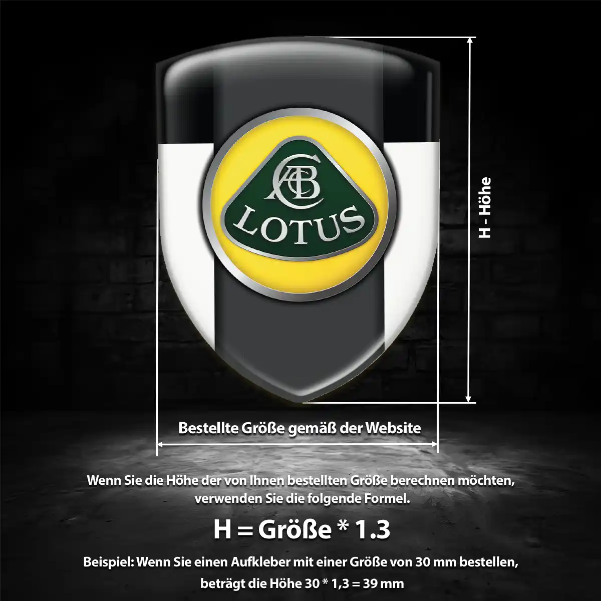 Lotus Aufkleber Emblem Wappen Hochwertiges Harz